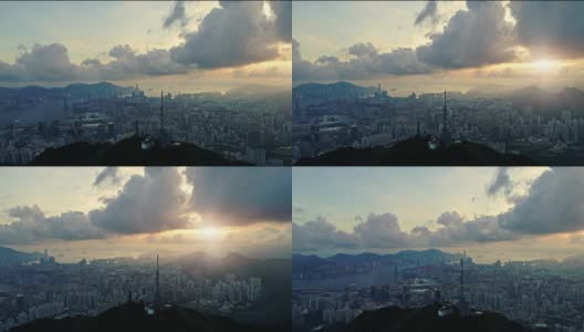 “香港日出”无人机拍摄高清在线视频素材下载
