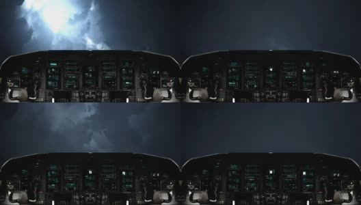 未来宇宙飞船驶向巨大的雷暴高清在线视频素材下载