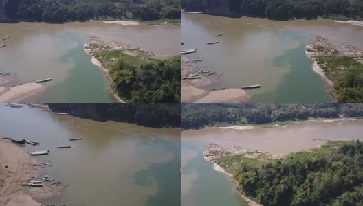 湄公河沿岸鸟瞰高清在线视频素材下载
