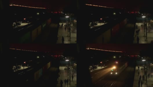 一列货运列车正驶过站台高清在线视频素材下载