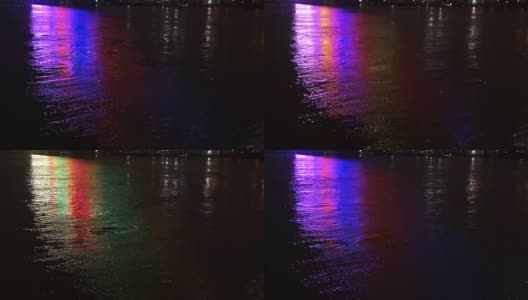 照明人行桥反映俄亥俄河路易斯维尔肯塔基市中心高清在线视频素材下载