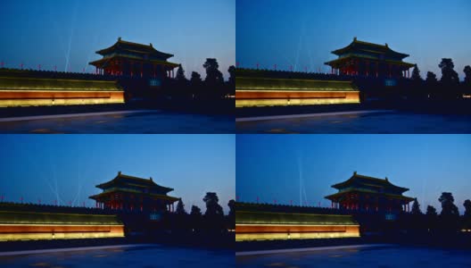 中国北京紫禁城的夜景非常美丽高清在线视频素材下载