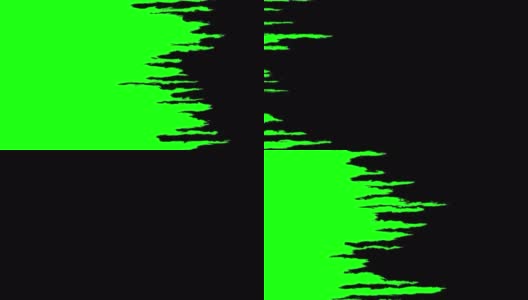 简单的液体过渡在绿色背景。黑墨水在动态图案上流动。抽象的艺术水墨飞溅，液滴从右向左扩散，完美的过渡。黑漆。高清在线视频素材下载