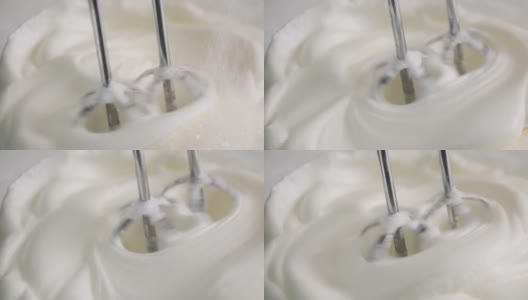 用搅拌器准备奶油高清在线视频素材下载