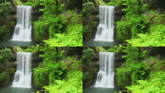 下南瀑布，银瀑布州立公园，俄勒冈，美国高清在线视频素材下载