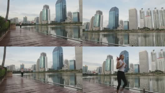 女人在城市里奔跑高清在线视频素材下载