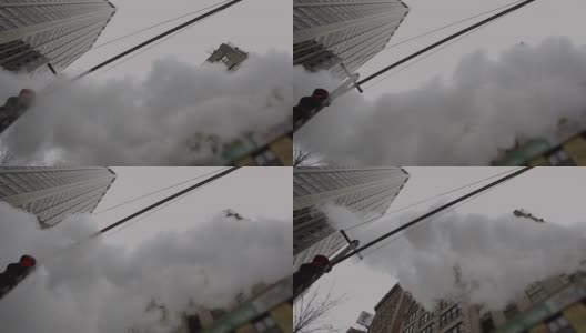 纽约市高楼大厦之间的蒸汽高清在线视频素材下载