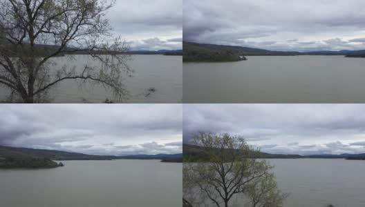 无人机风景湖在北加州高清在线视频素材下载