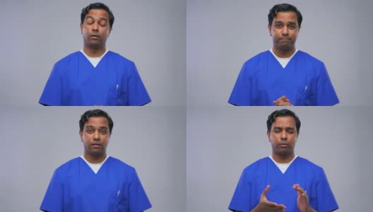 有视频通话的印度医生或男护士高清在线视频素材下载