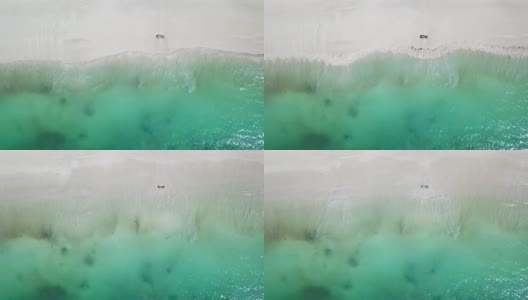 龙目岛-从上面看海滩。直无人机拍摄的高清在线视频素材下载