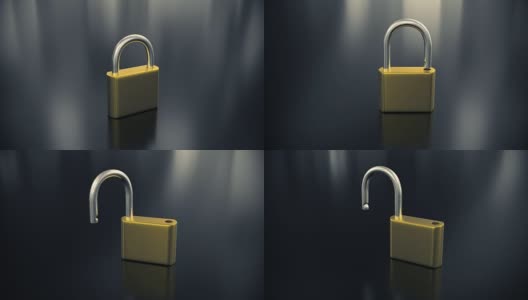 挂锁开锁锁钥匙安全安全保护破解密码4k高清在线视频素材下载