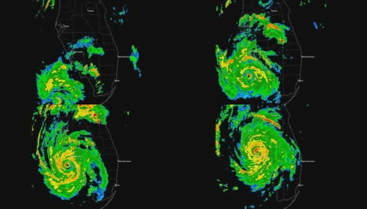 飓风查理(2004)多普勒雷达高清在线视频素材下载