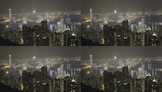 香港维多利亚港从太平山顶的时间流逝高清在线视频素材下载