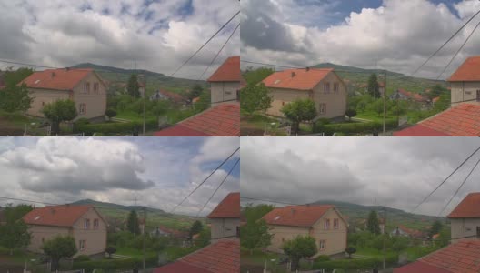 风雨交加的日子里，村子里的房子都不见了高清在线视频素材下载