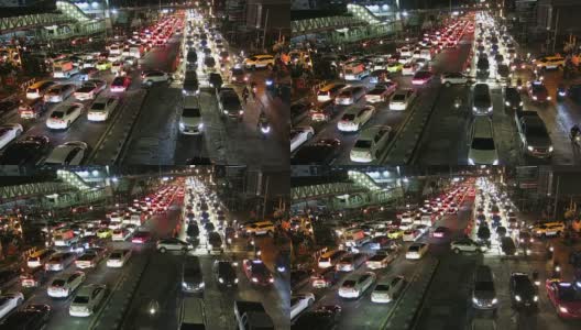 城市里的夜间交通堵塞高清在线视频素材下载