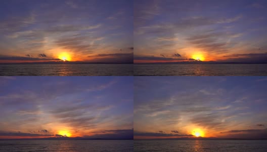 日落海洋-时间流逝高清在线视频素材下载