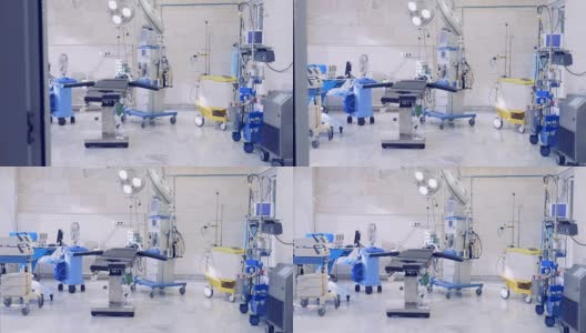 带医疗设备的现代手术室的概览高清在线视频素材下载