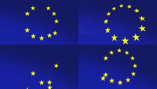 欧盟国旗因危机而陨落4k动画剪辑。高清在线视频素材下载