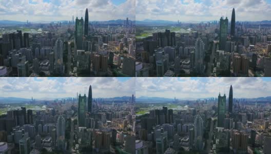 中国晴天深圳市景市区交通道路航拍全景4k高清在线视频素材下载