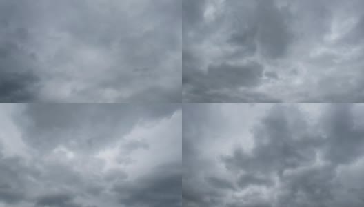 灰色雨云在天空中移动。间隔拍摄高清在线视频素材下载