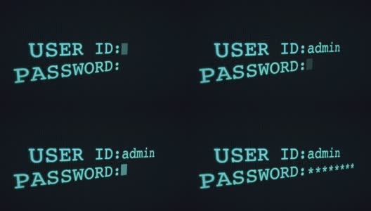 用户ID和密码登录屏幕黑客高清在线视频素材下载