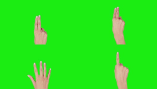 女性的手。平板电脑。触屏手势。绿色的屏幕。高清在线视频素材下载