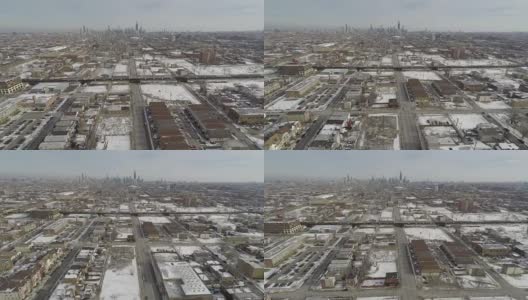 芝加哥空中冬季天线高清在线视频素材下载