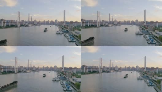 上海黎明天际线无人机的视角高清在线视频素材下载