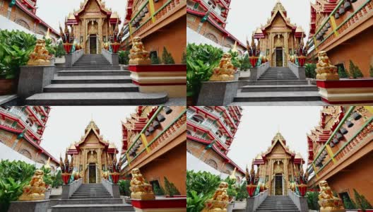 亚洲金雕教堂，中国塔和大理石楼梯高清在线视频素材下载