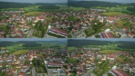 巴伐利亚州肖恩多夫村周围的鸟瞰图高清在线视频素材下载