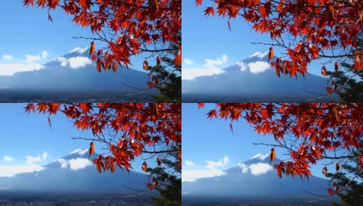 富士山鸟瞰图，藤吉田，日本。高清在线视频素材下载