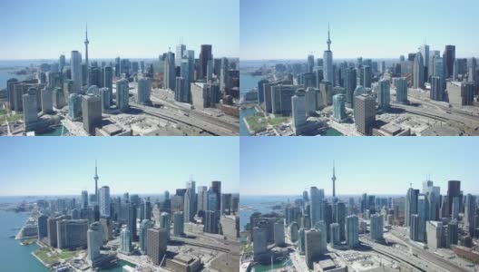 多伦多加拿大天际线无人机镜头高清在线视频素材下载