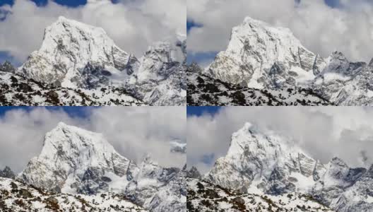 尼泊尔的山景。间隔拍摄高清在线视频素材下载