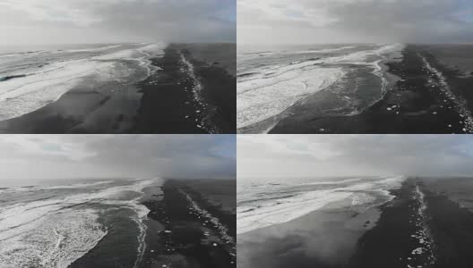 钻石海滩，冰岛南部的黑沙滩高清在线视频素材下载
