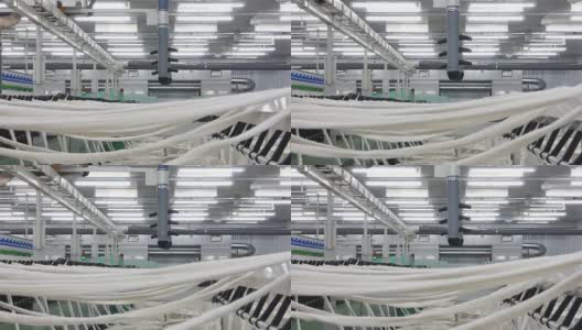 纺织厂的纱线生产高清在线视频素材下载