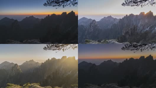 黄山的日出-时间流逝高清在线视频素材下载