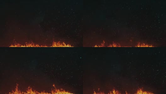 火的背景。火焰背景。雪花落在火焰上高清在线视频素材下载