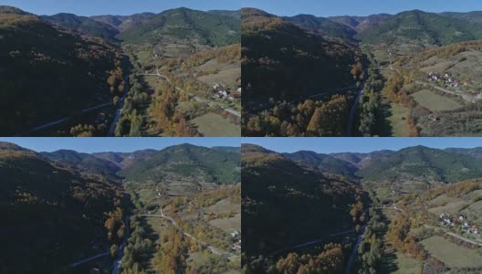 一个山村的鸟瞰图，Drvengrad, Mokra Gora高清在线视频素材下载