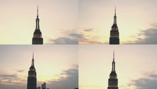 从纽约的帝国大厦顶端急速上升高清在线视频素材下载