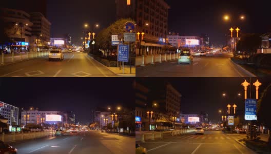 在中国春节期间的夜晚，西安，中国。高清在线视频素材下载