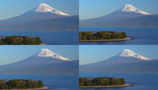 静冈县大崎市的富士山和大海高清在线视频素材下载