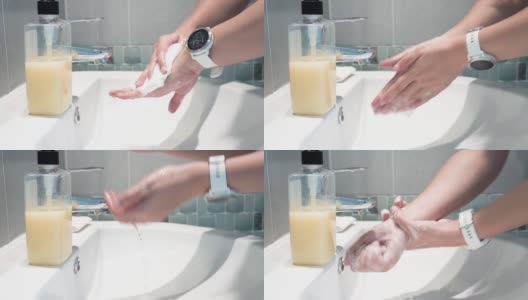用肥皂洗手。高清在线视频素材下载