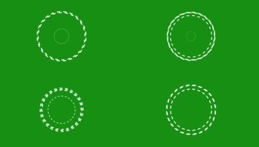 白色圆点圆圈运动图形与绿色屏幕背景高清在线视频素材下载