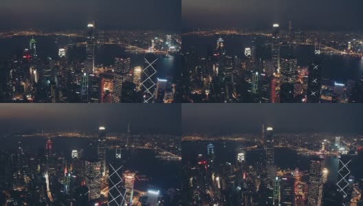 香港夜间的无人机图片，中国香港高清在线视频素材下载