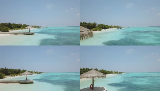 码头在Canareef度假马尔代夫，Herathera岛，阿杜环礁，马尔代夫高清在线视频素材下载