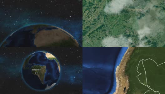 地球放大地图-秘鲁ayacucho高清在线视频素材下载