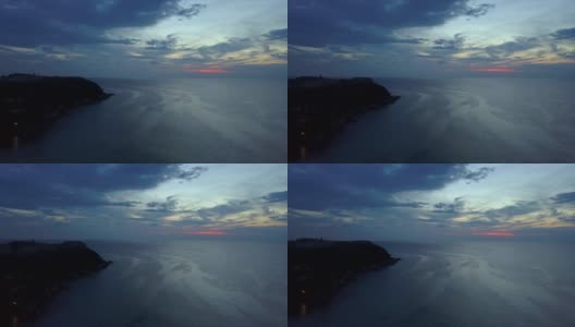 日落天空黄昏普吉岛海岸线空中全景4k泰国高清在线视频素材下载