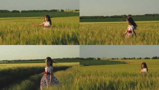 麦田里的孩子高清在线视频素材下载