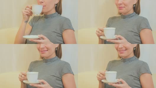 女人喜欢咖啡高清在线视频素材下载