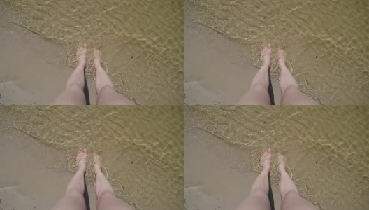 脚在沙滩上的沙子全高清高清在线视频素材下载